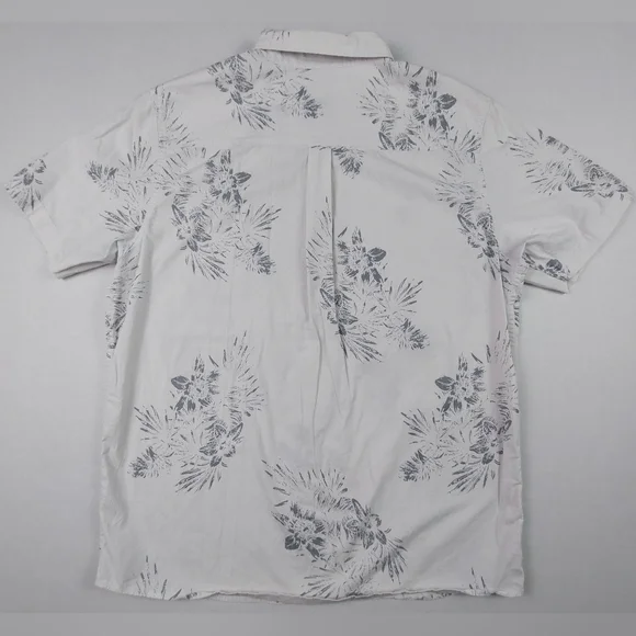 Vuori Crest Short Sleeve Shirt Mens Large White Floral Button Down Stretch V150 - Picture 2 of 9